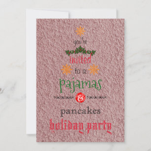 Christmas Holiday Pajamas & Pancakes Family Party Invitation