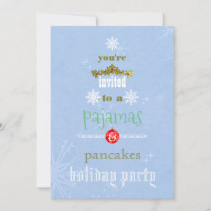 Christmas Holiday Pajamas & Pancakes Family Party Invitation