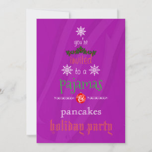 Christmas Holiday Pajamas & Pancakes Family Party Invitation