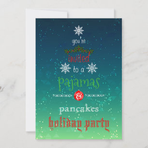 Christmas Holiday Pajamas & Pancakes Family Party Invitation