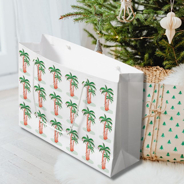 Christmas Holiday Palm Trees Large Gift Bag (Creator Uploaded)