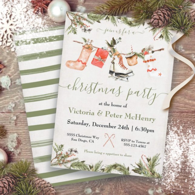 Christmas Holiday Party Clothesline Invitation (Creator Uploaded)