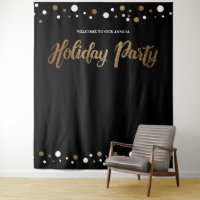 Christmas Holiday Party Corporate Gold backdrop