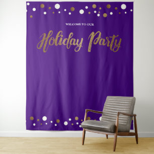 Christmas Holiday Party Corporate Gold backdrop