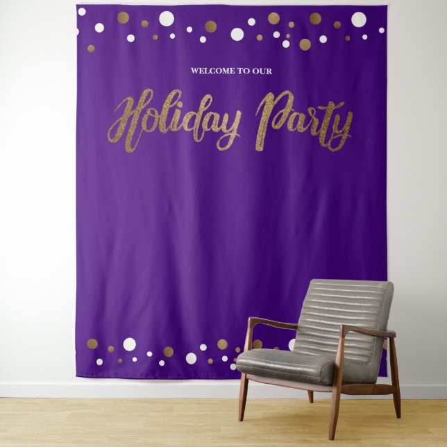 Christmas Holiday Party Corporate Gold backdrop (In Situ)