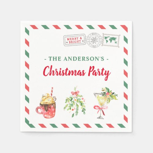 Christmas Holiday Party Dinner Customized Cocktail Napkins