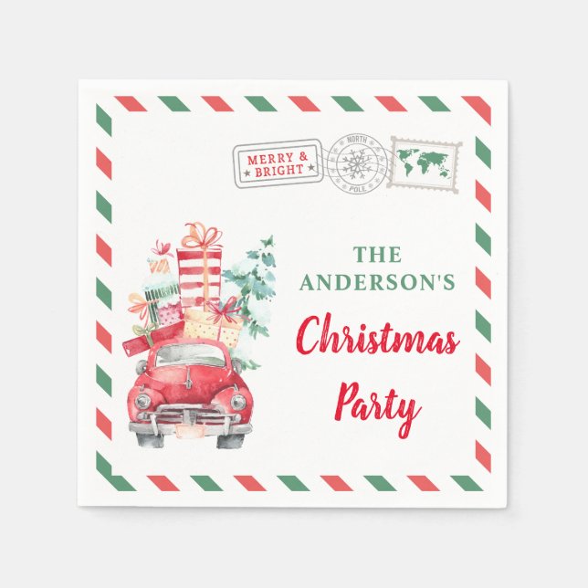 Christmas Holiday Party Dinner Home Table Cocktail Napkins (Front)