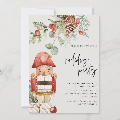 Christmas Holiday Party Dinner Modern Nutcracker Invitation