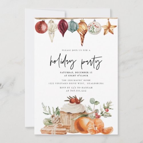 Christmas Holiday Party Dinner Modern Simple Invitation