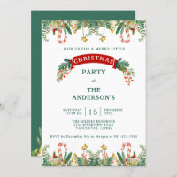 Christmas / Holiday Party, Festive Greenery Invitation