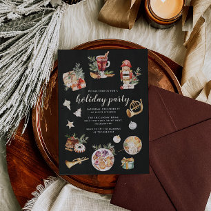  Christmas Holiday Party Festive Nutcracker Dinner Invitation
