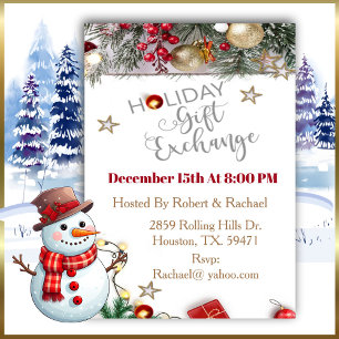 Christmas Holiday Party Gift Exchange Invitation