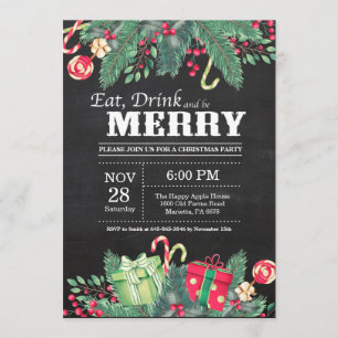 Christmas Holiday Party Invitation Chalkboard