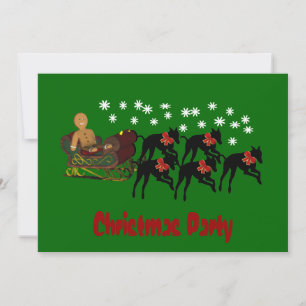 Christmas Holiday Party Invitation Greyhounds