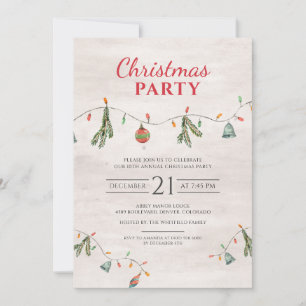 Christmas Holiday Party Lights and Decor Invitation