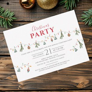 Christmas Holiday Party Modern Note Card