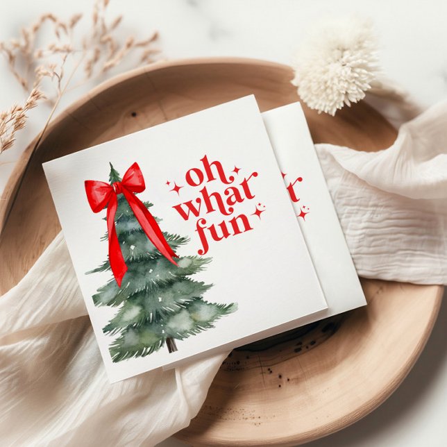 Christmas Holiday Party Oh What Fun Napkins (Creator Uploaded)