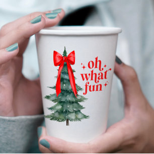 Christmas Holiday Party Oh What Fun Paper Cups