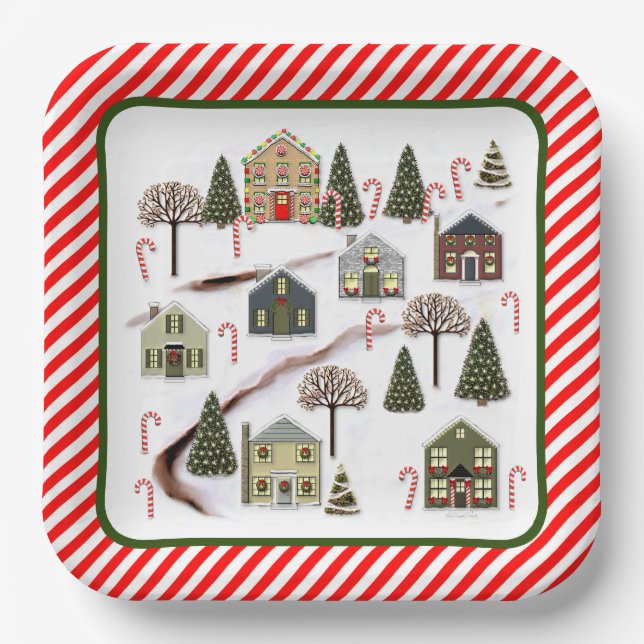 Christmas Holiday Party Paper Plates (Front)