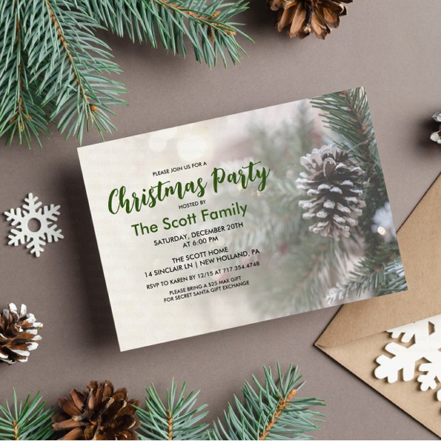 Christmas Holiday Party Pine Cone Invitation (Creator Uploaded)