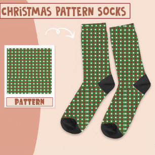 Christmas Holiday Party Red And Green Pattern Socks