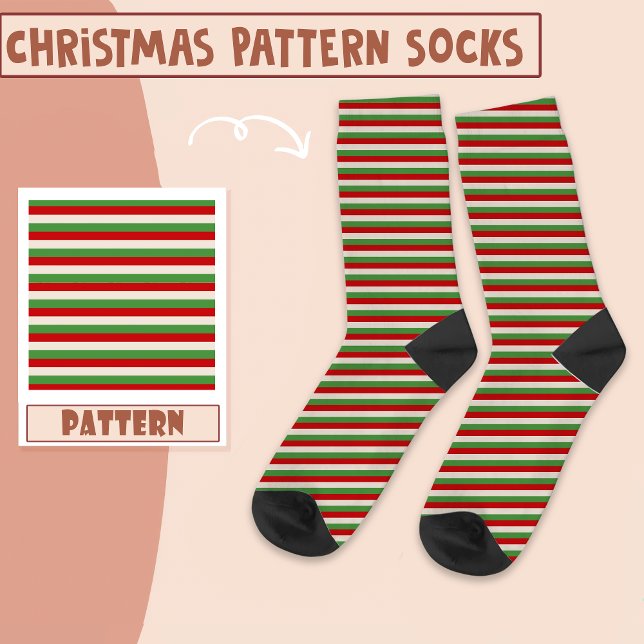 Christmas Holiday Party Red And Green Pattern  Socks (Creator Uploaded)