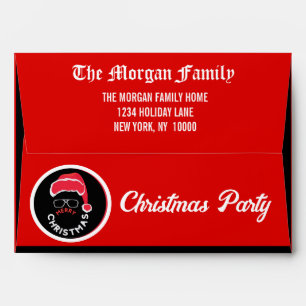 Christmas Holiday Party Red Black Envelope