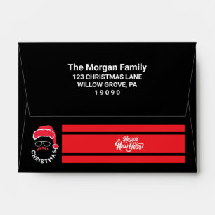 Christmas Holiday Party Red Black Envelope
