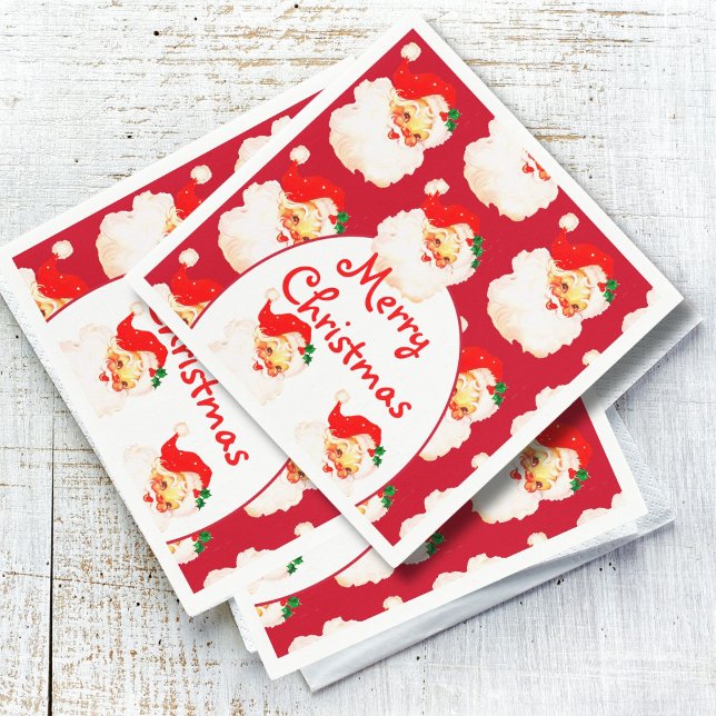 Christmas Holiday Party Santa Claus Red  Napkins (Creator Uploaded)