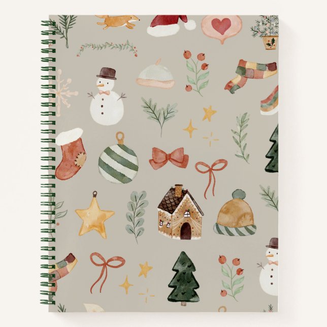 Christmas Holiday Pattern  Notebook (Front)