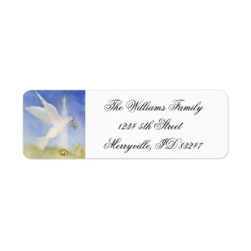 Christmas Holiday Peace Dove Return Address Labels
