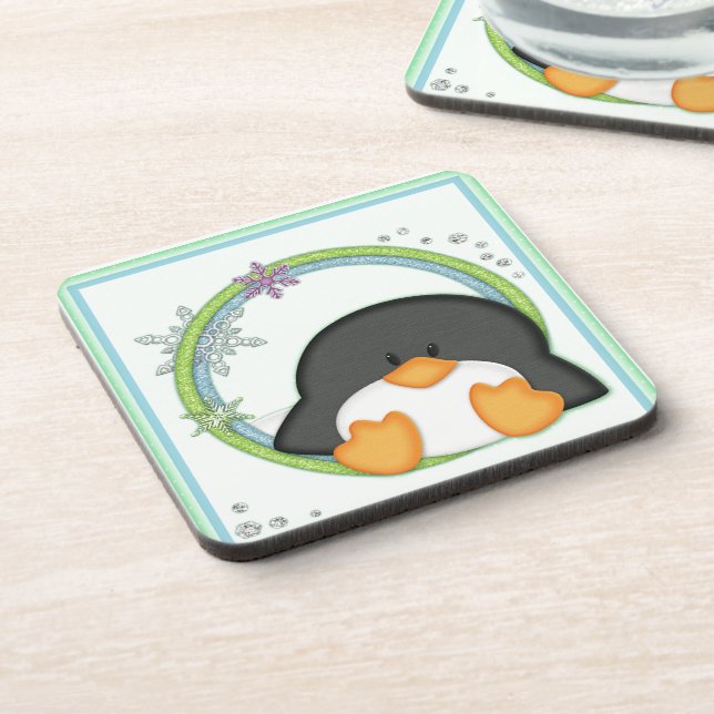 Christmas Holiday Penguin Coasters (Left Side)