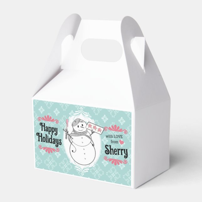 Christmas holiday personalized cookie treat box (Front Side)