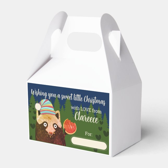 Christmas holiday personalized cookie treat box (Front Side)