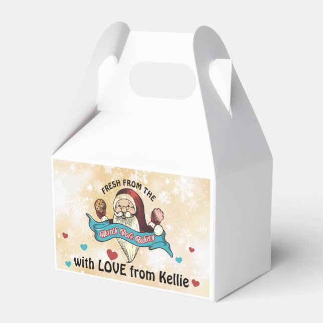 Christmas holiday personalized cookie treat box (Front Side)