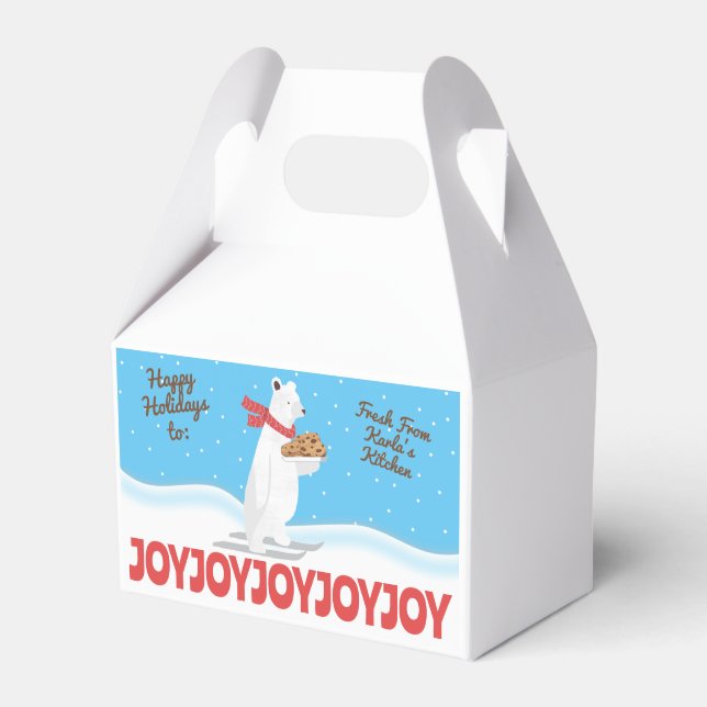 Christmas holiday personalized cookie treat box (Front Side)
