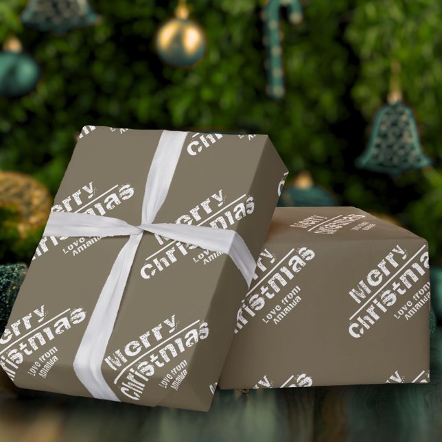 Christmas Holiday Personalized Modern Wrapping Paper (Creator Uploaded)
