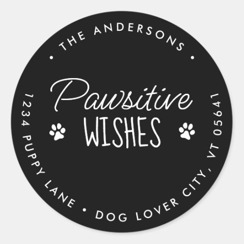 Christmas Holiday Pet Lover Return Address Classic Round Sticker