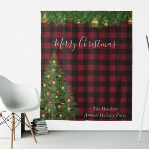 Christmas Holiday Photo Backdrop Buffalo Plaid