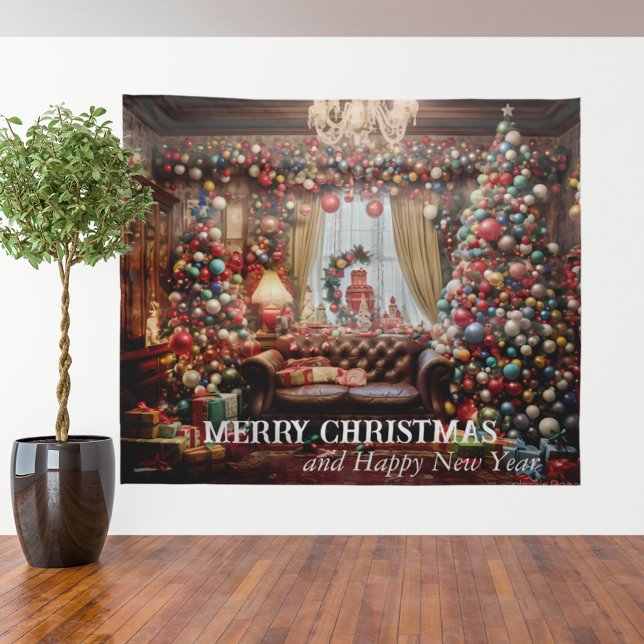 Christmas Holiday Photo Backdrop Decorated Room (Creator Uploaded)