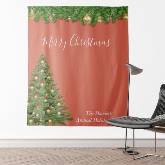 Christmas Holiday Photo Backdrop Party Tapestry (Creator Uploaded)