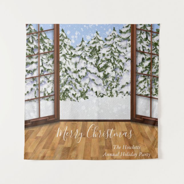 Christmas Holiday Photo Backdrop Winter Scene (Front)