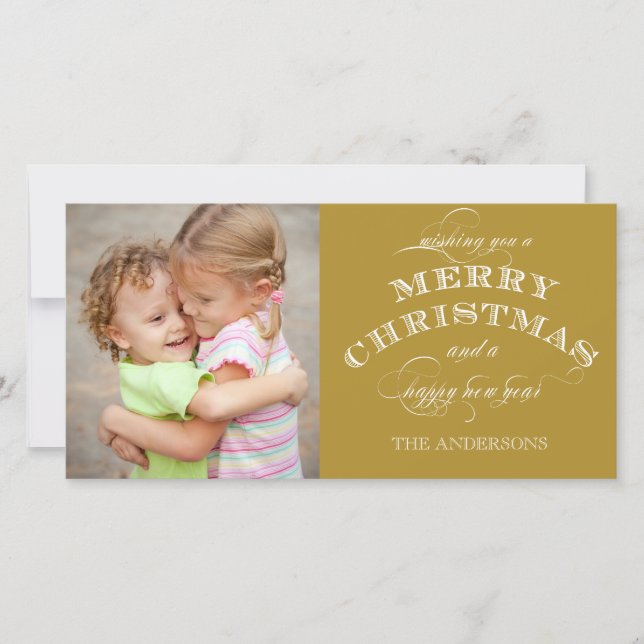 CHRISTMAS HOLIDAY PHOTO CARD | GOLD (Front)