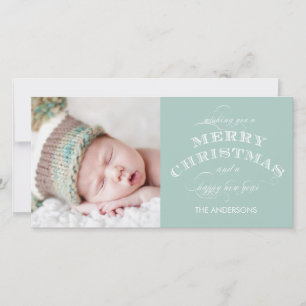 CHRISTMAS HOLIDAY PHOTO CARD GREEN