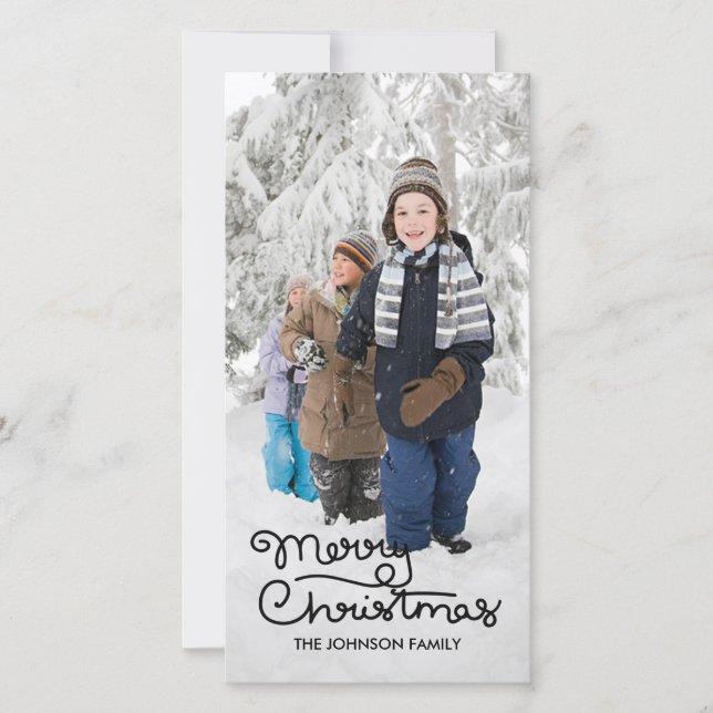Christmas Holiday Photo Card | Hand Lettered (Front)