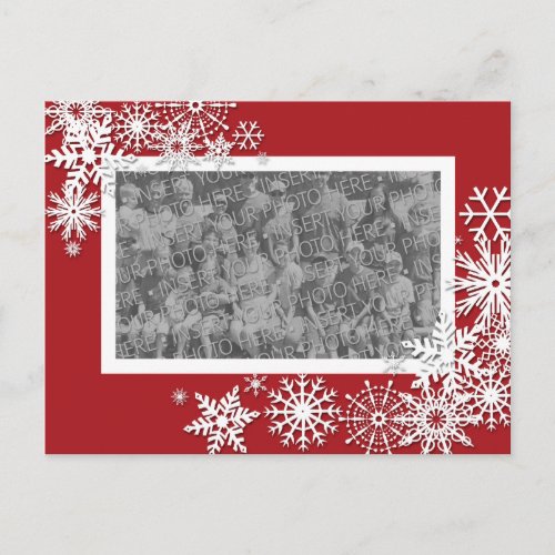 Christmas Holiday Photo Card with Snowflakes