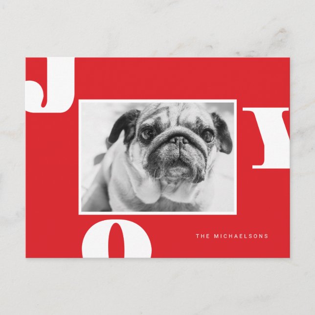 CHRISTMAS HOLIDAY PHOTO | Christmas Joy Postcard (Front)