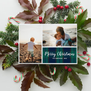 Christmas Holiday Photo Collage Black Watch Plaid