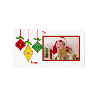 Christmas Holiday PHOTO Gift Tag Labels