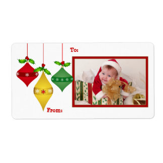 Christmas Holiday PHOTO Gift Tag Labels